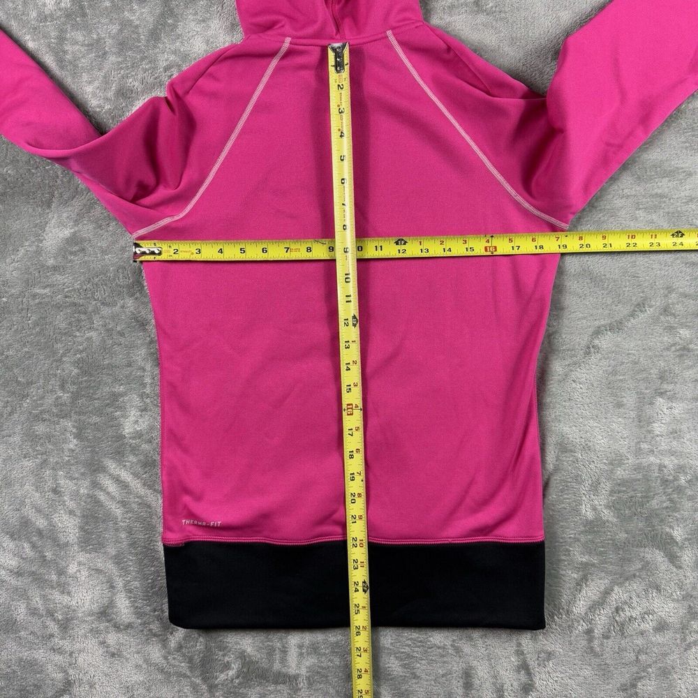 Nike Therma-fit Hoodie Womens Small Pink Swoosh Pullover Thumbholes Fleece - Picture 10 of 14